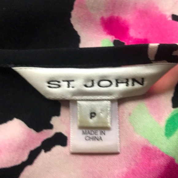 ST JOHN Stretchy Silk Floral Sleeveless Top - Picture 6 of 7